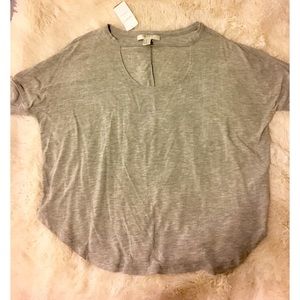 Forever 21 Contemporary Gray Peekaboo T-shirt